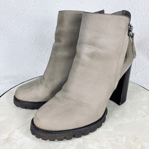 Gibson Latimer Platform Boot Brown Leather Y2k Chunky Block Heel Chealse Booties - Picture 5 of 14
